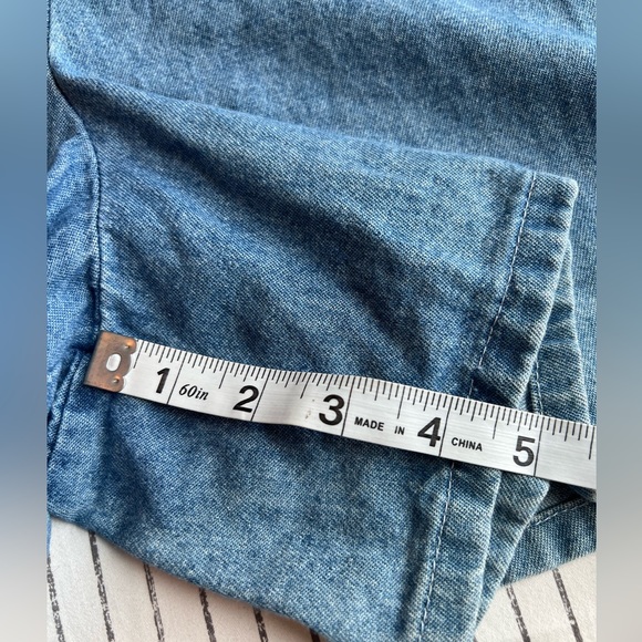 Denim Tank Sleeveless One Piece Romper Jumper Shorts Button Front Closure L/XL - Picture 9 of 11